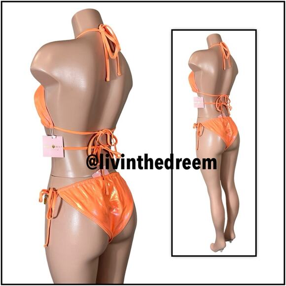 MODA MINX MAGIC IN MAKO WRAP TRIANGLE XL & RUCHED TIE SIDE BIKINI BOTTOMS L $79 - Picture 6 of 14